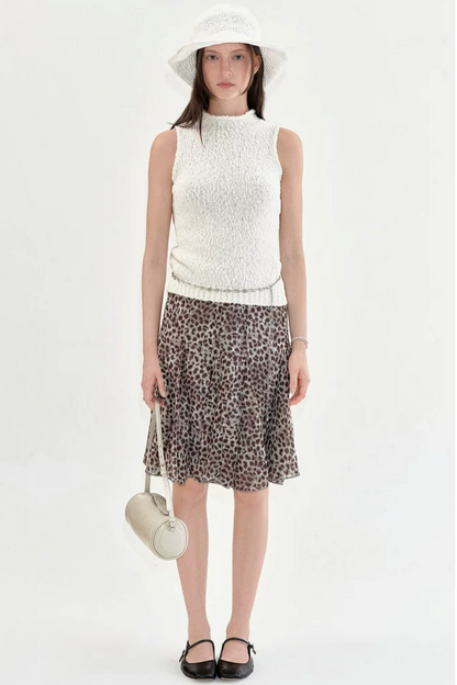 Leopard Print Fishtail Skirt