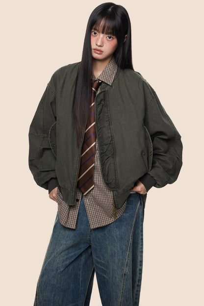 Vintage Distressed Baseball Jersey Jacket