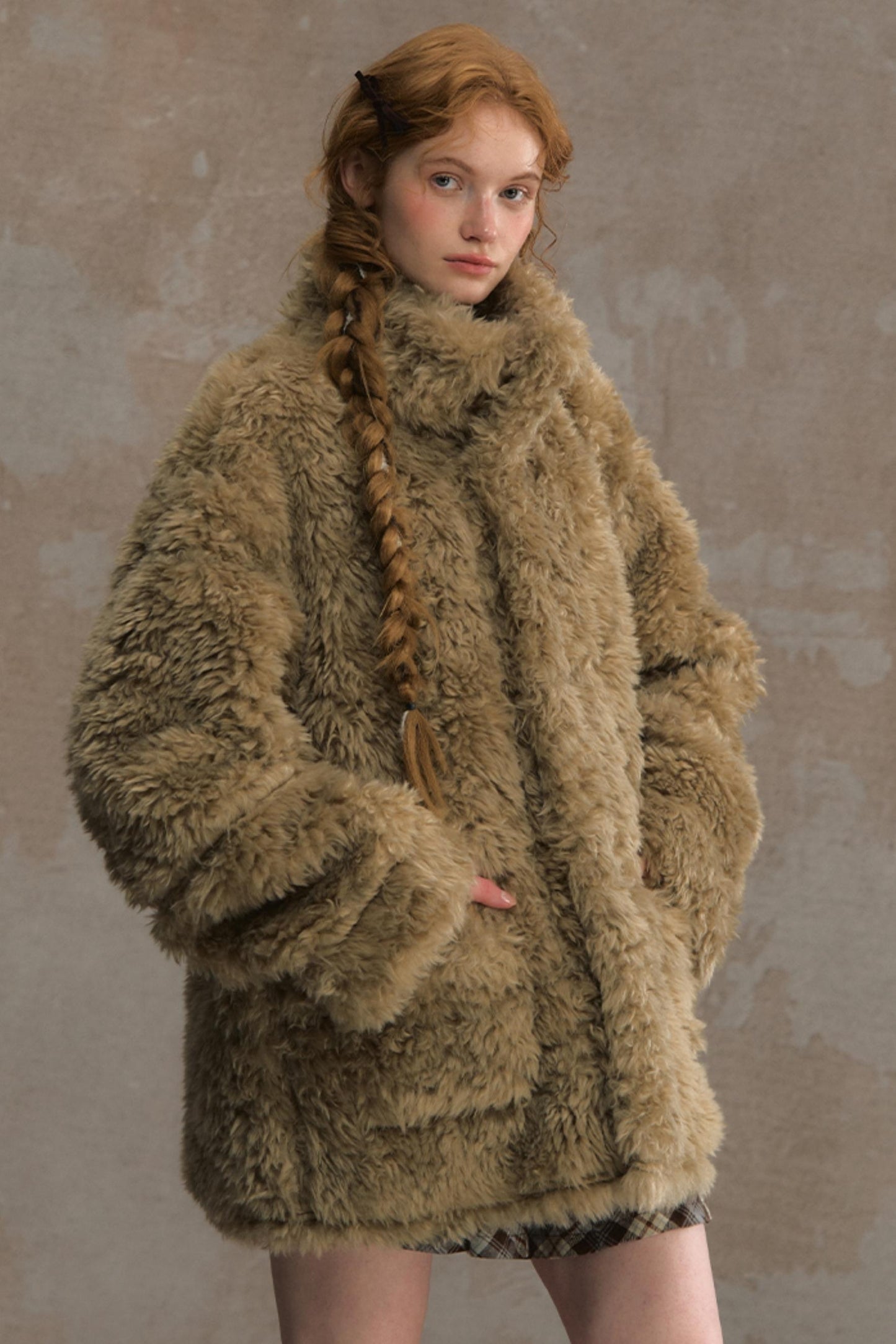 Winter Lamb Fur Deer Skin Jacket