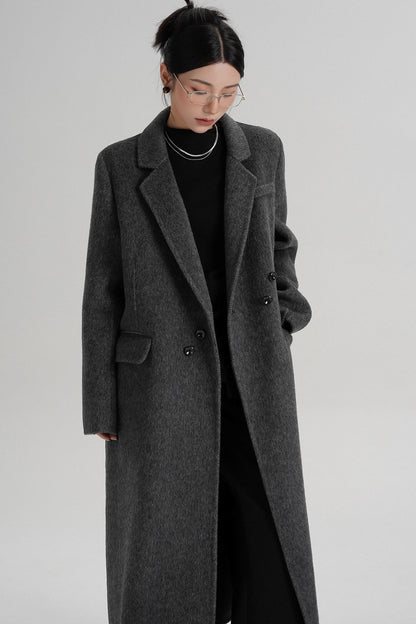 Reversible Long Shoulder Wool Coat