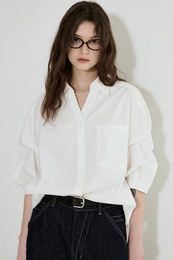 Chic V-Neck Cropped Summer Shirt