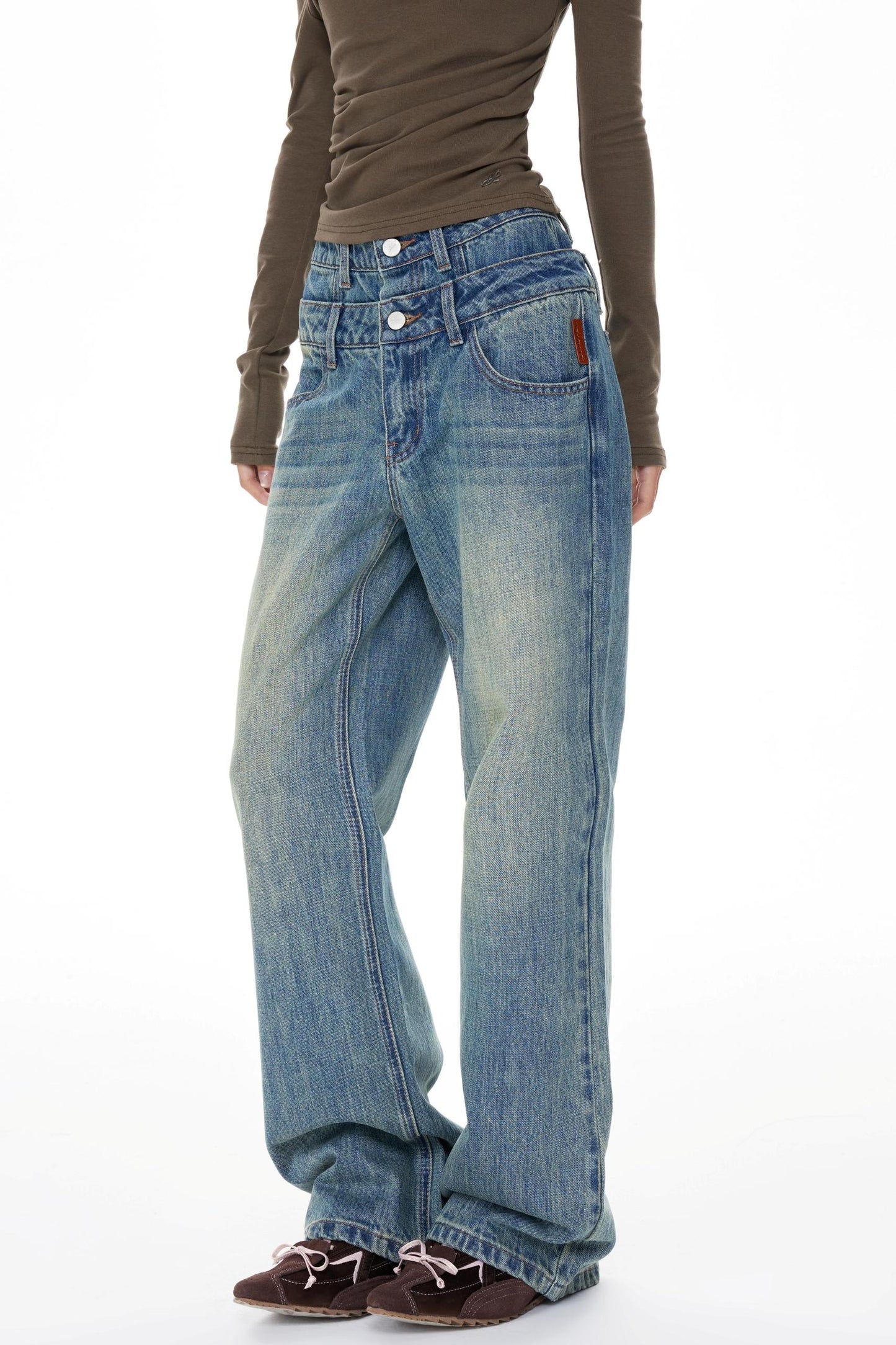 Denim Wide-Leg Pants
