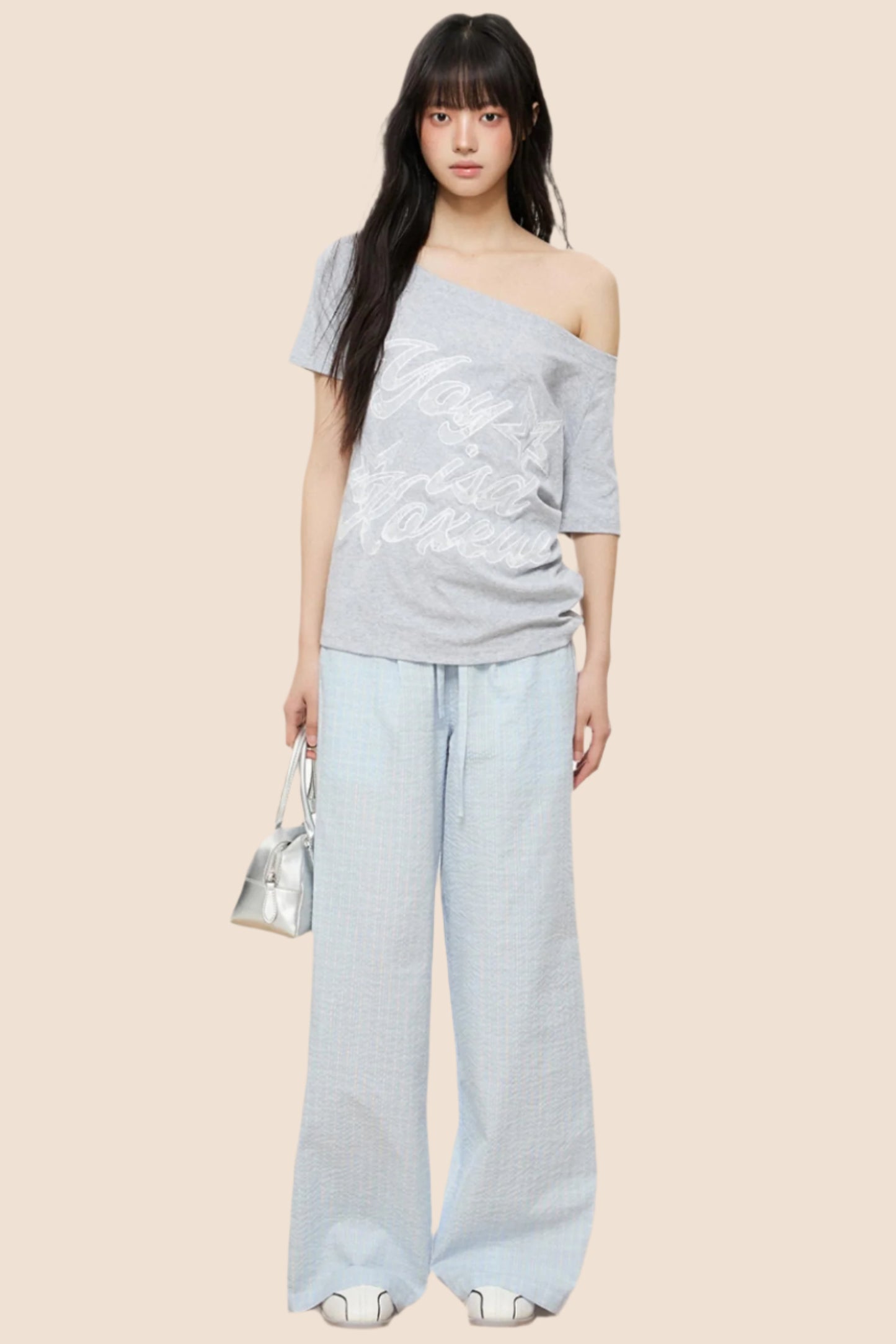 Trendy Slash Neck Tee