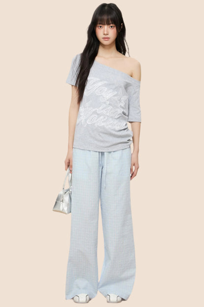 Trendy Slash Neck Tee