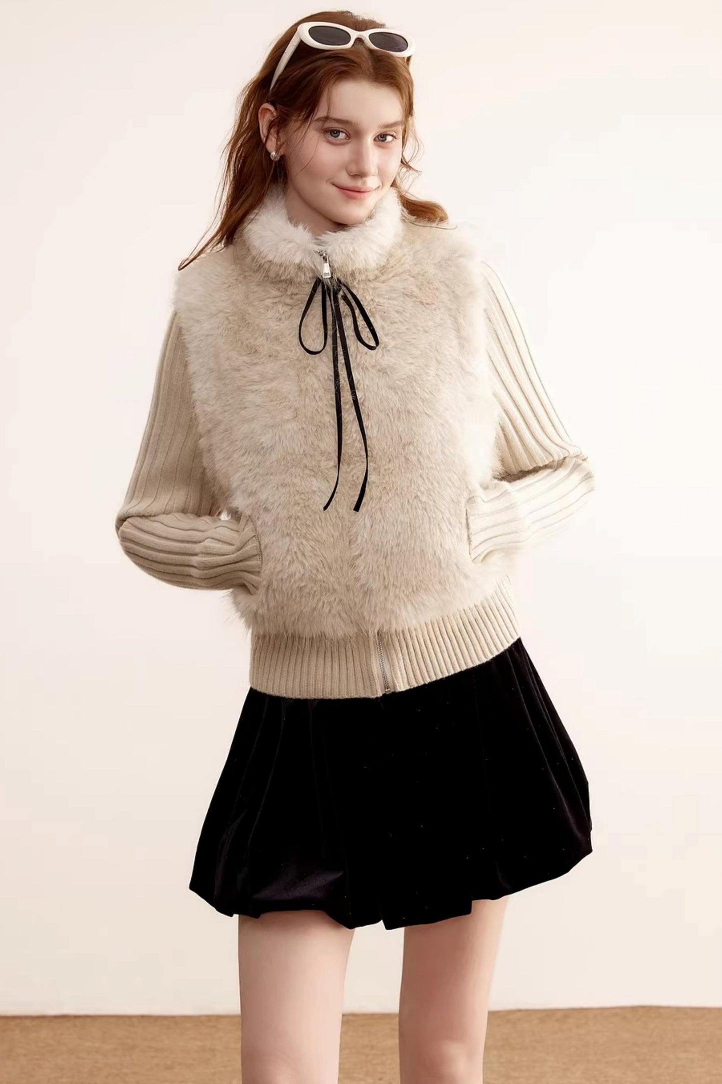 Detachable Sleeve Fur Coat