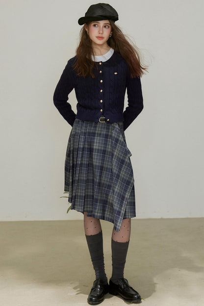 Plaid A-Line Skirt