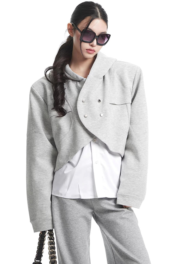 Faux Two-Piece Hooded Jacket