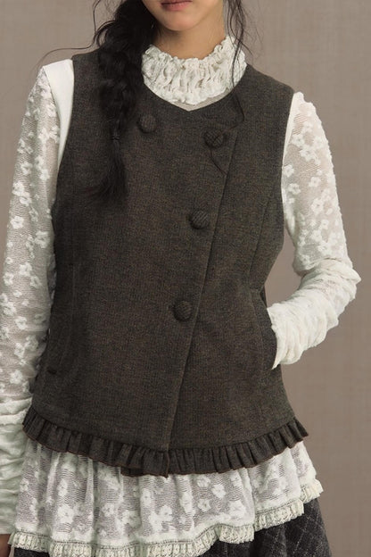 Foreign Style Sleeveless Vest Set-Up