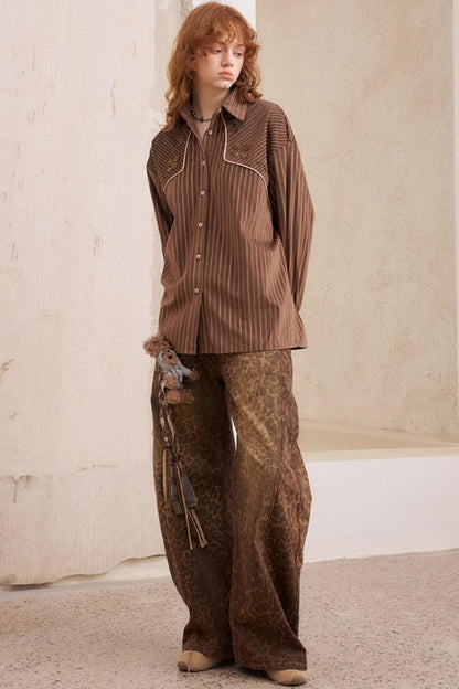 Vintage Beaded Suede Shirt