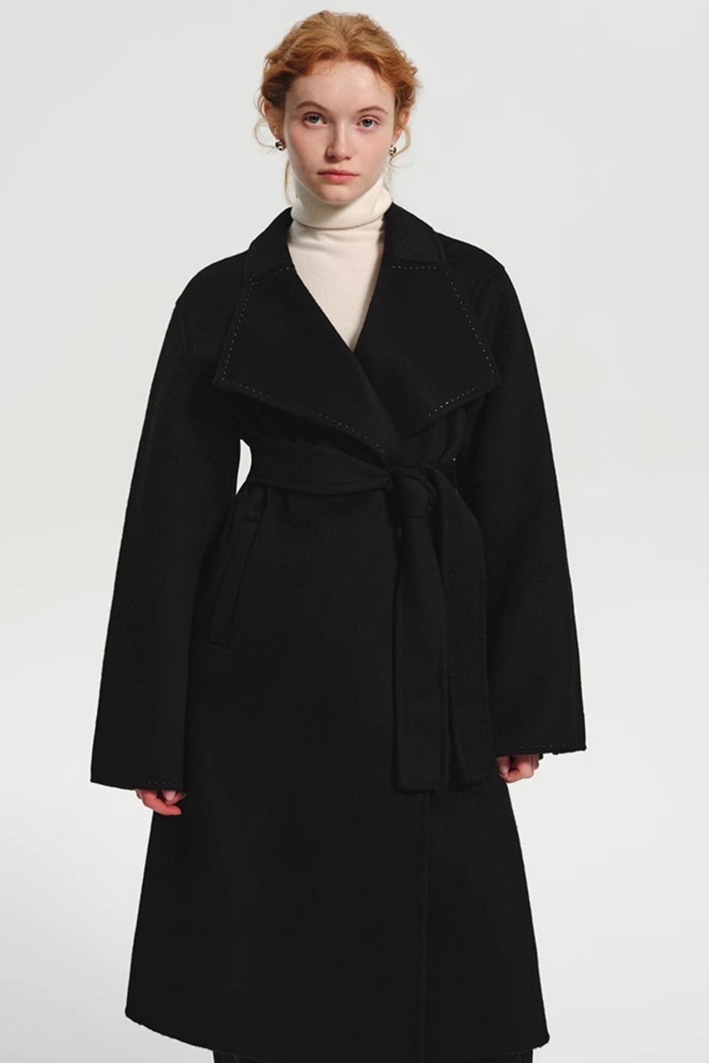 Square Collar Soft Wool Tweed Coat