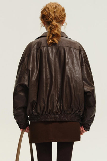 Thicken Duck Down Leather Jacket