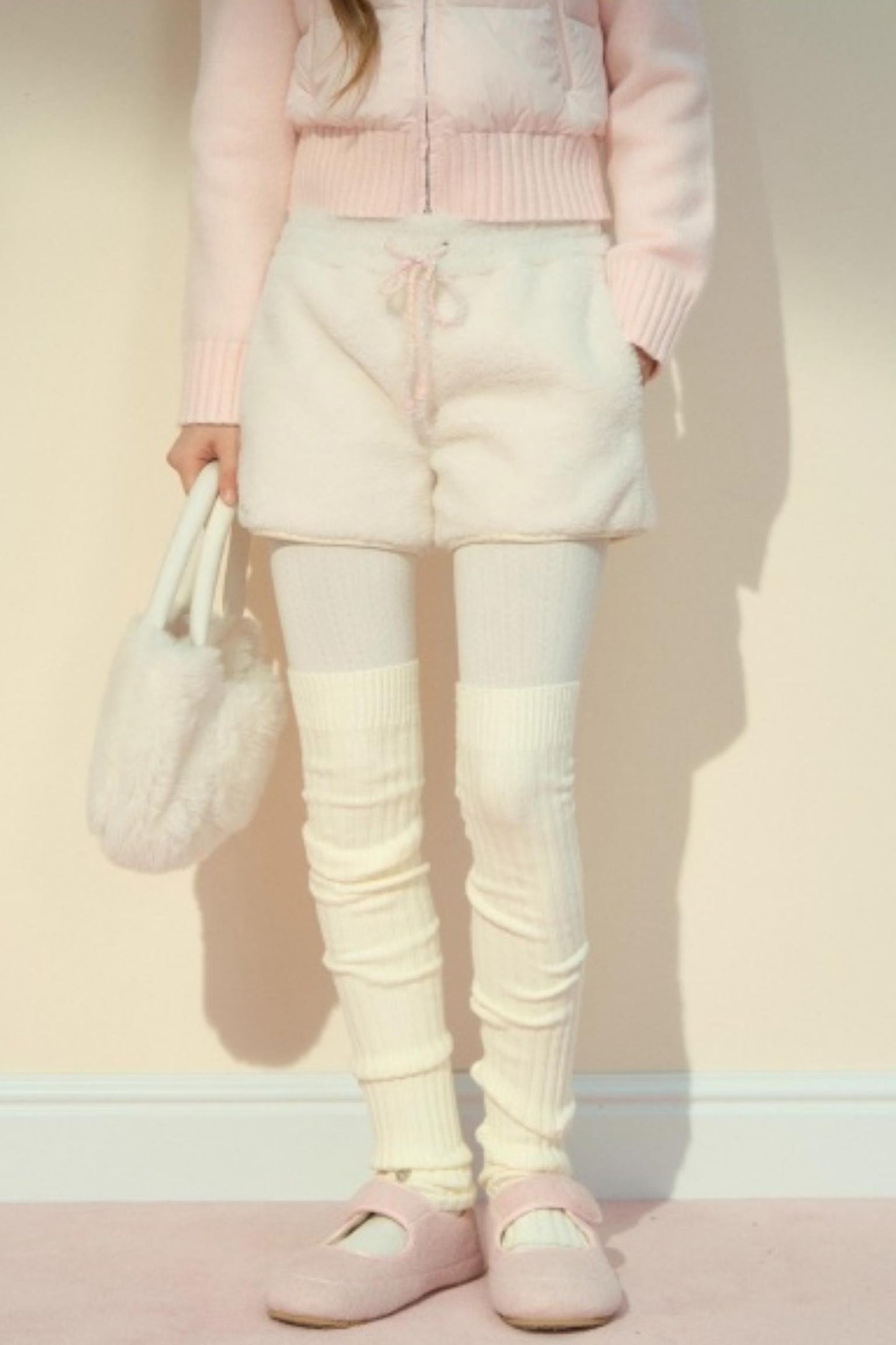 Fur Suede Versatile Lambwool Shorts