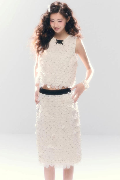 French Polka Dot Chiffon Matching Set