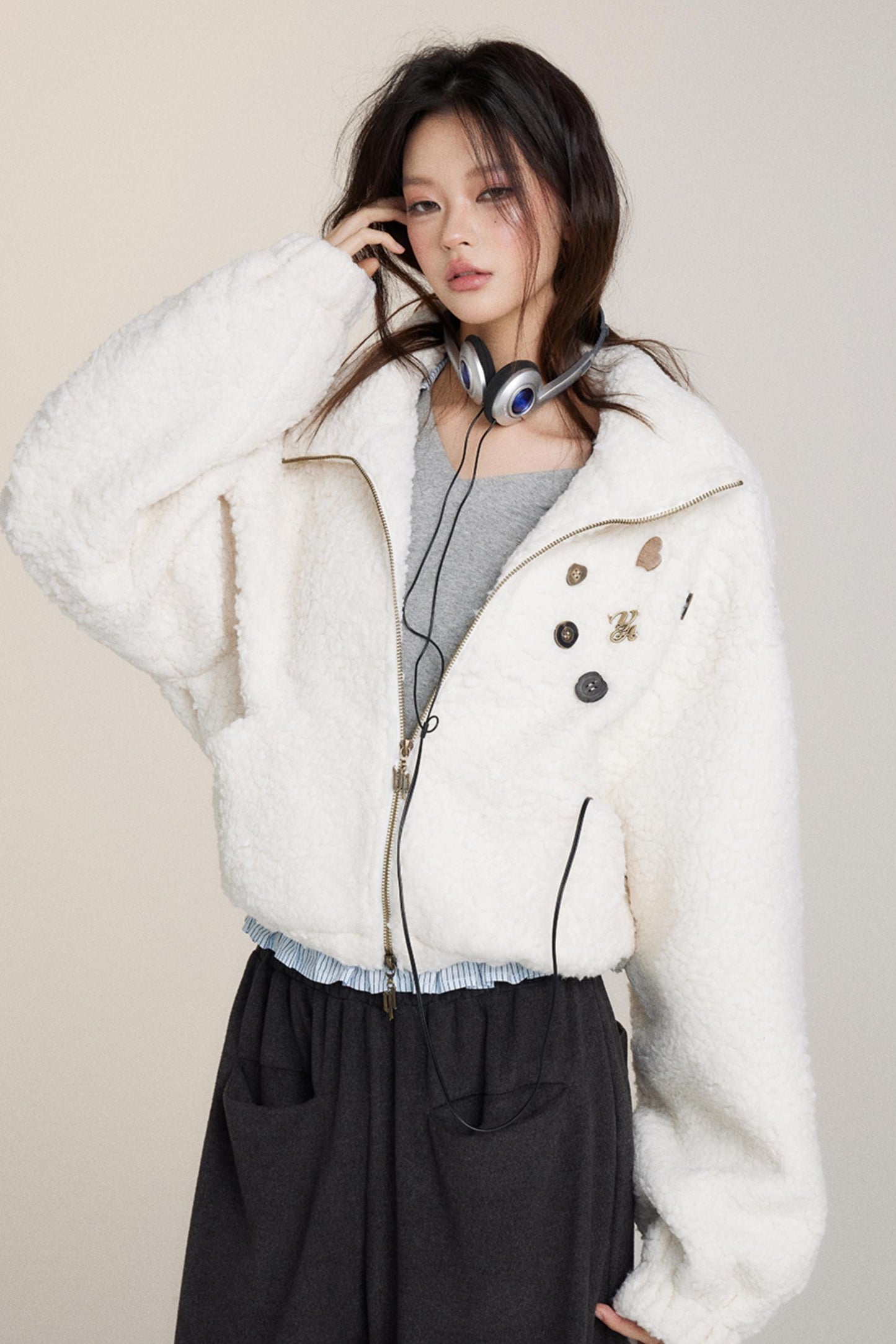 Teddy Bear Furry Cropped Jacket