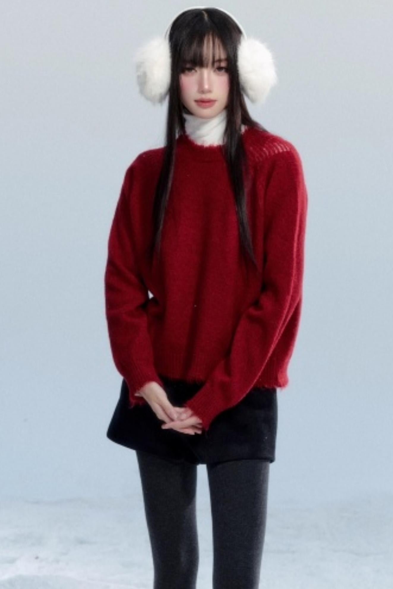 Fringed Raw Edge Sweater