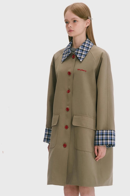 Vintage Plaid Long Coat