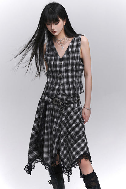 Summer Plaid Bustier Skirt Set-Up