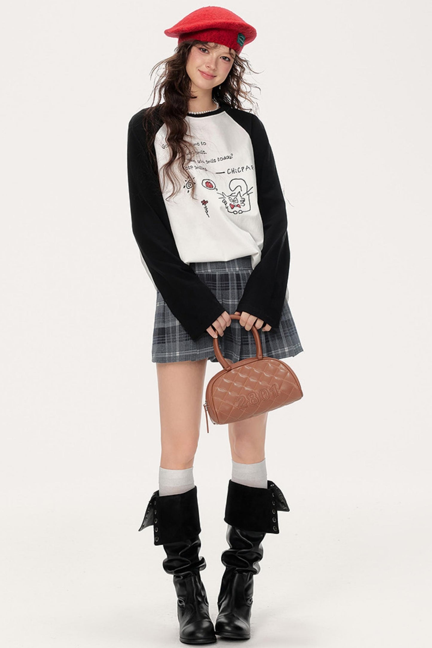 Color-Block Graffiti Top