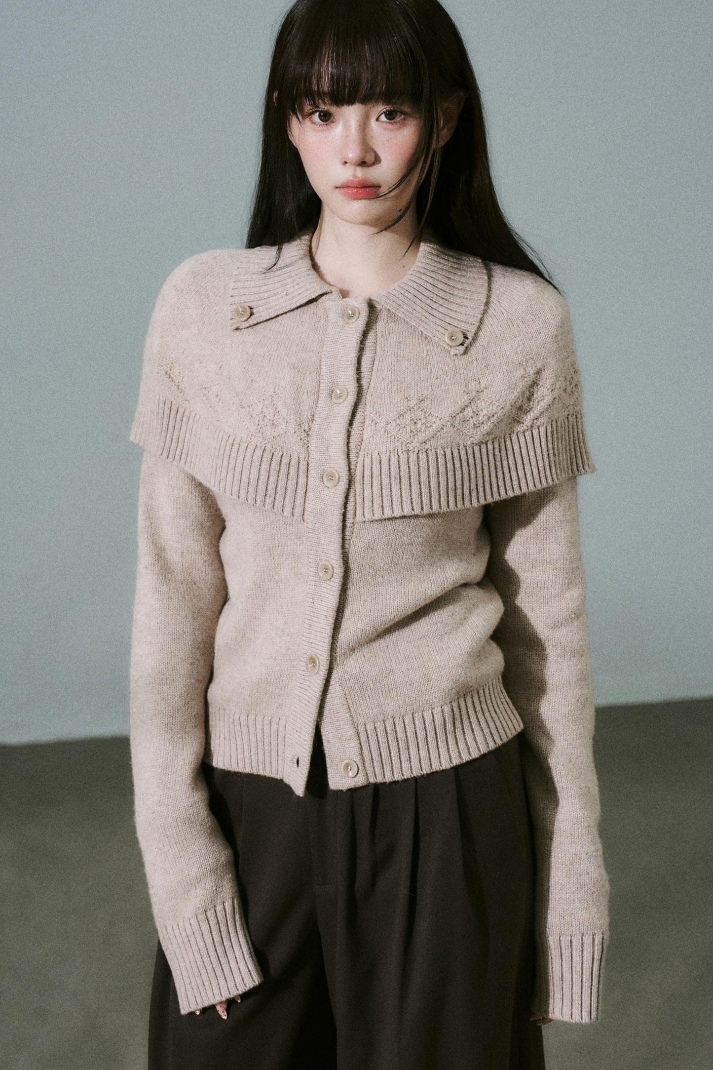 Cashmere Wool Blend Cape Top