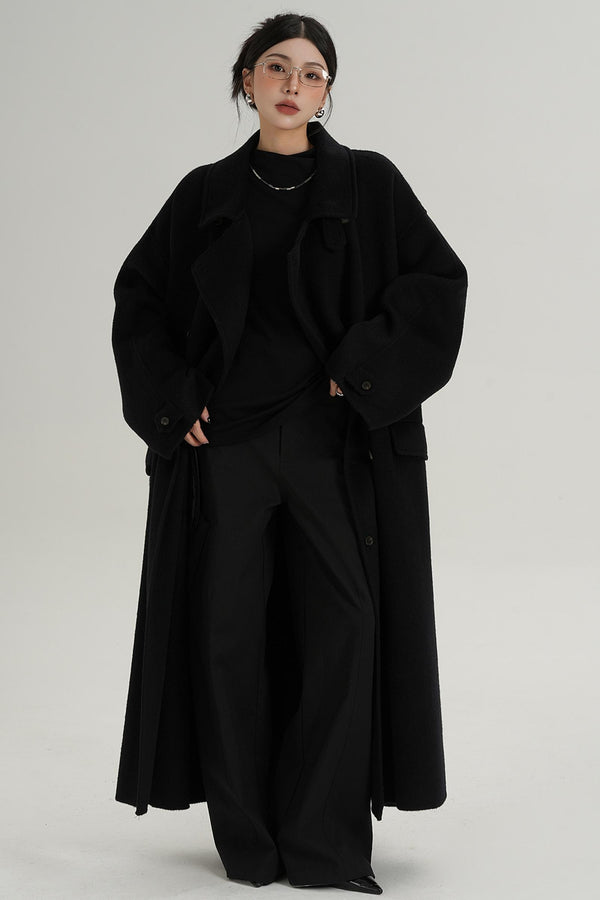 Woolen Silhouette Long Coat