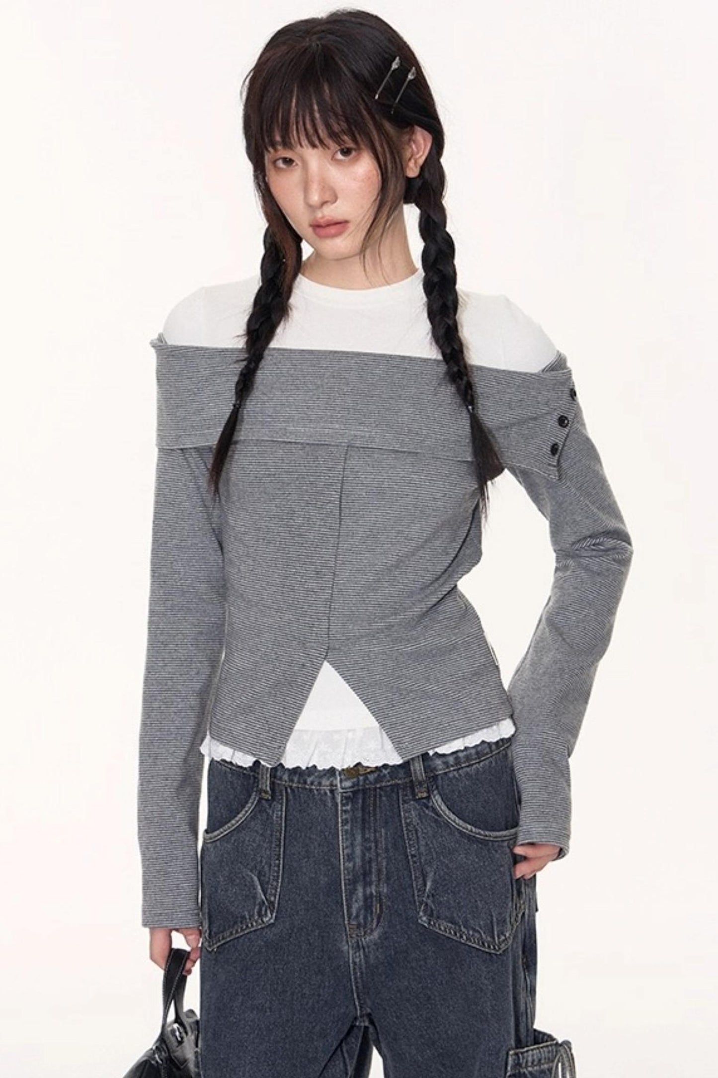 Striped Long Sleeve Top Set-Up