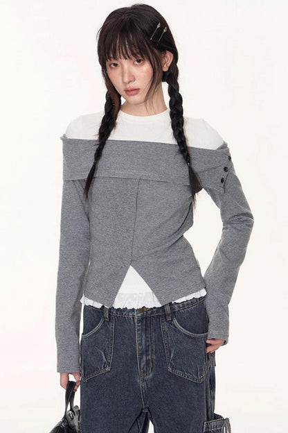 Striped Long Sleeve Top Set-Up