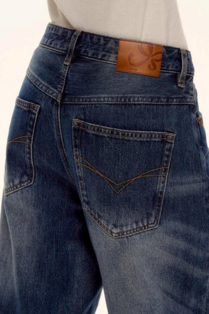 Retro Washed Denim Pants