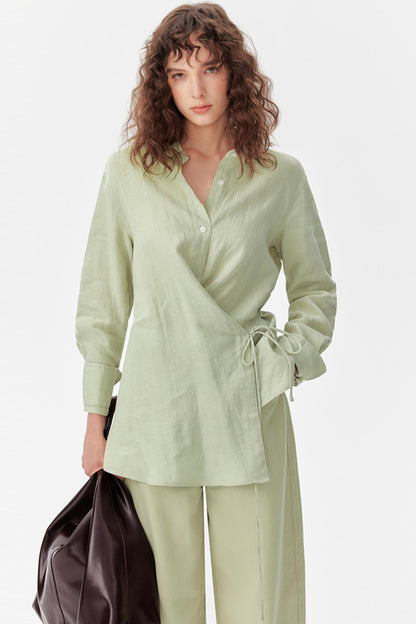 Mint Linen Shirt Pants Set-Up