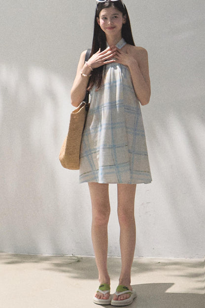 Linen Plaid Dress