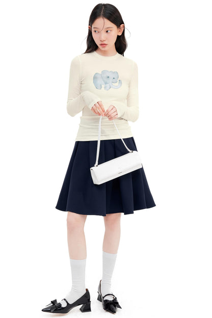 Round Neck Straight Shoulder Top