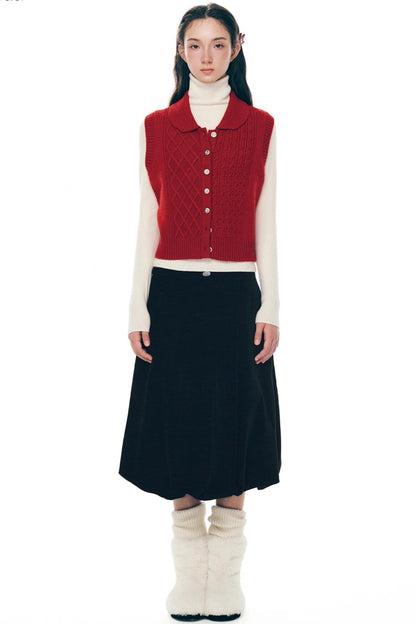 Love Color Notes Knitted Vest Jacket