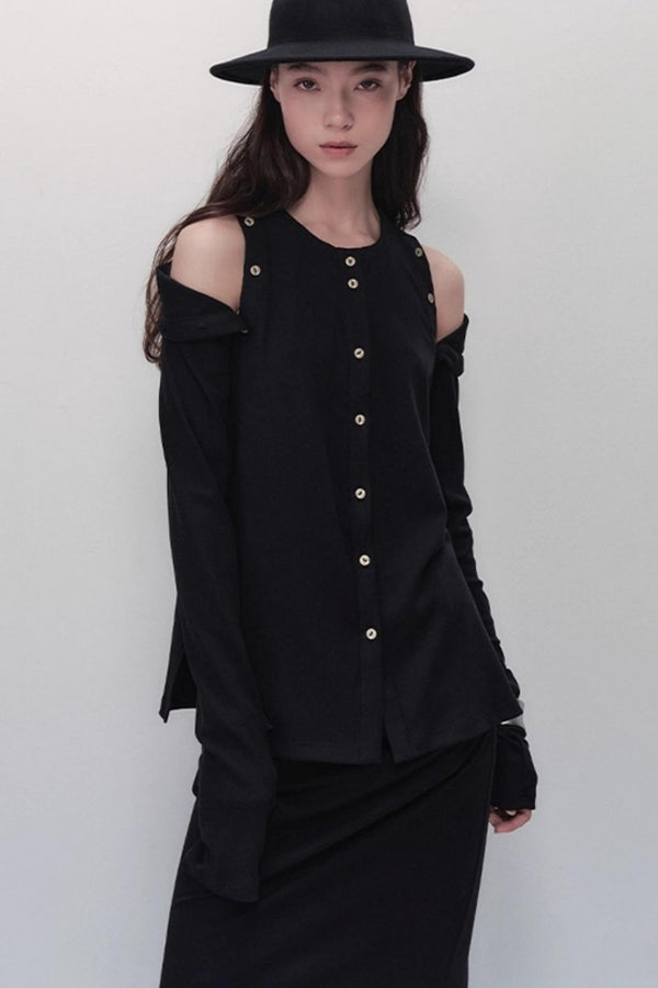 Detachable Round Neck Knitted Cardigan