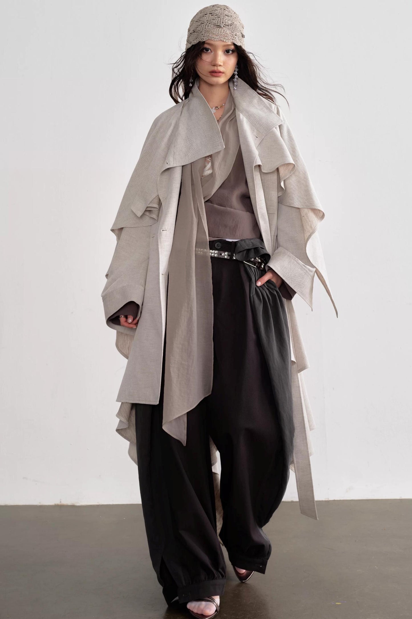 Earth-Tone Ribbon Shirt