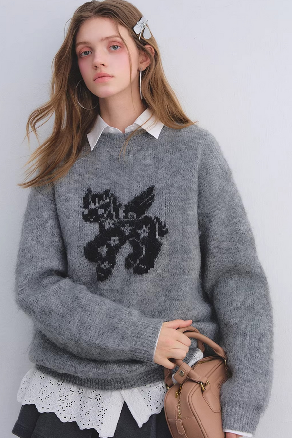 Wool-Blend Jacquard Sweater