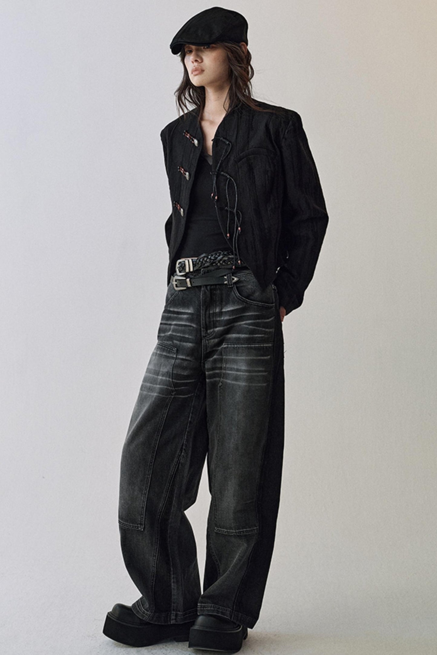 Whispers Gray Washed Jeans Pants