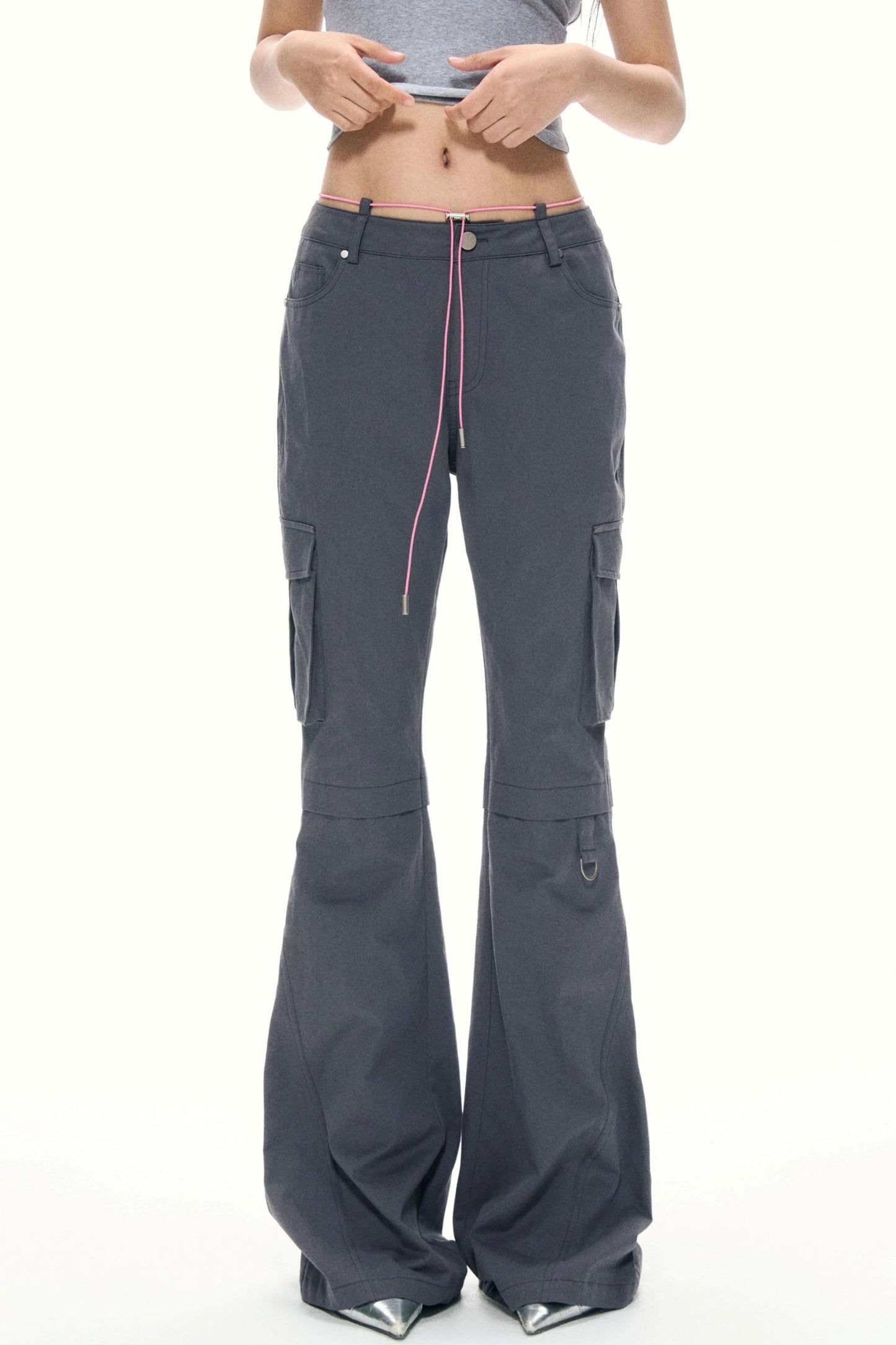 Retro Color-Block Flare Pants