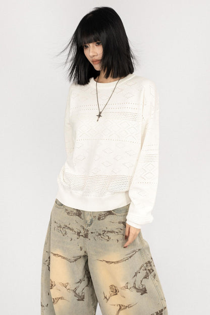 Simple Black Knitwear Sweater