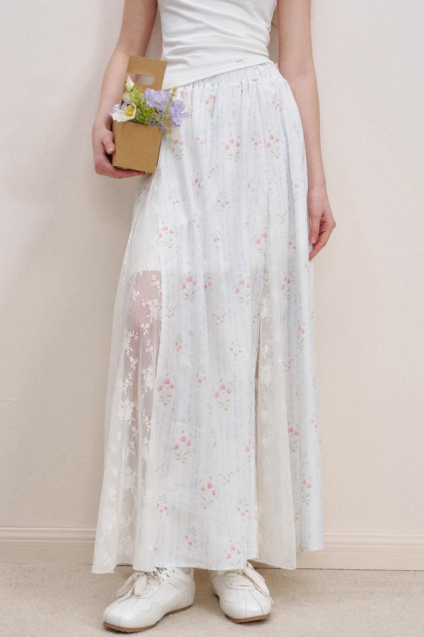 French Floral Lace Skirt