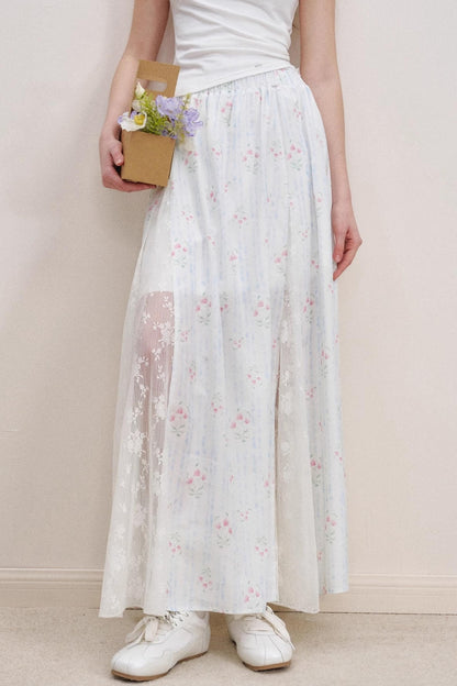 French Floral Lace Skirt