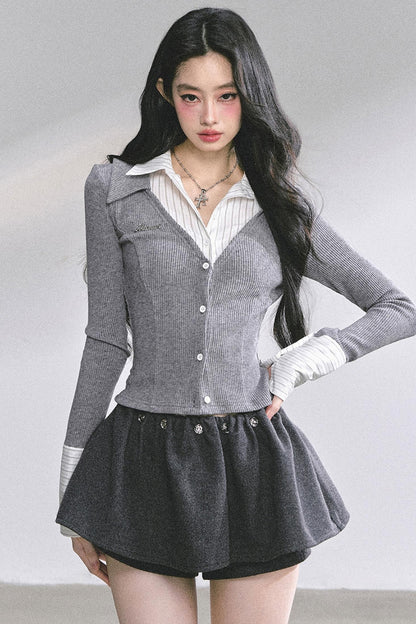 Slimming Long-Sleeved Knitted Top