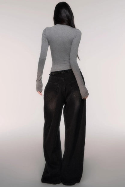 Light Distressed High-Waisted Jeans