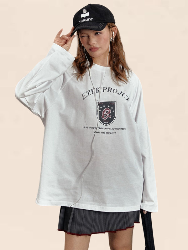 Casual Monogram Print Top