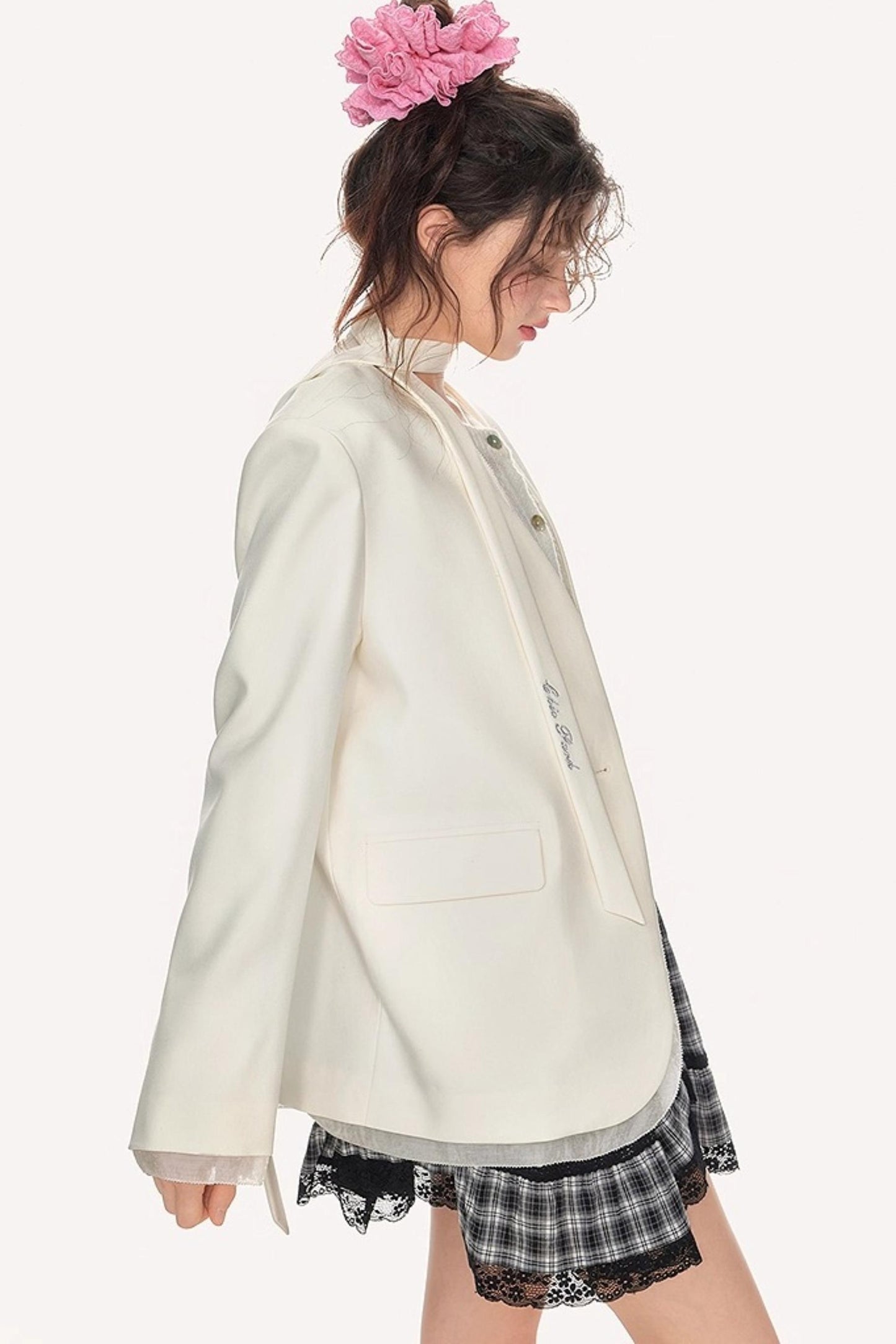 Shoulder Padded Streamline Blazer