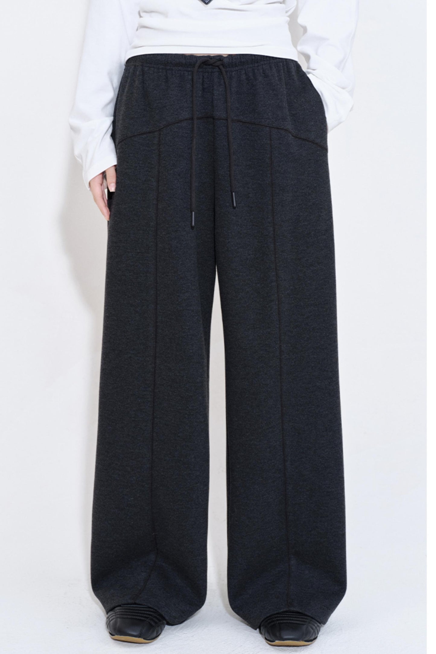 Split Line Stitching Loose Straight Pants