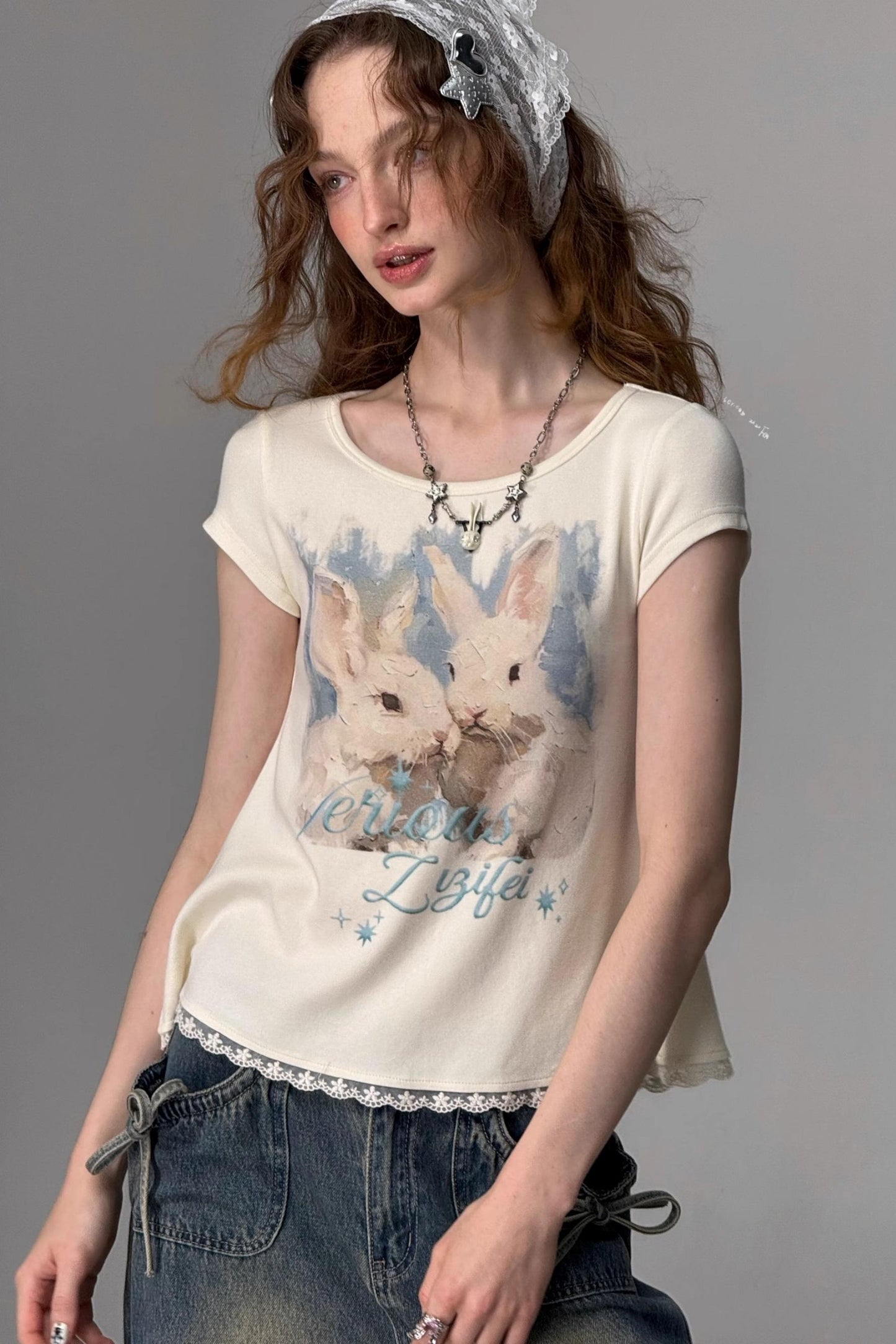 Lace Hem T-Shirt