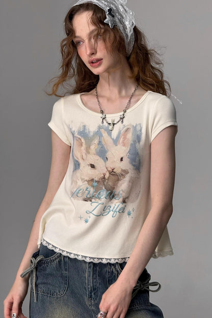 Lace Hem T-Shirt