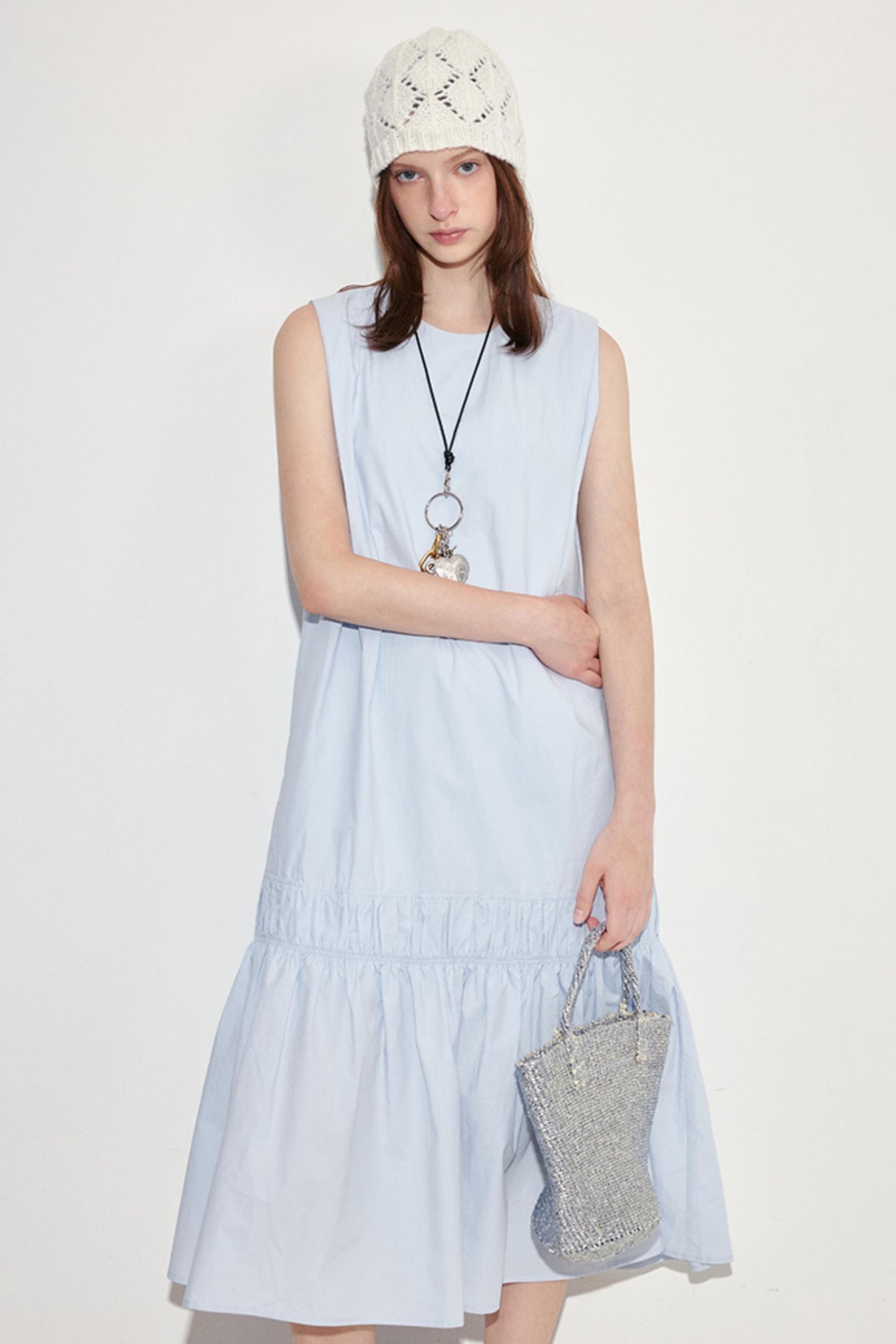 Summer Blue Drawstring Dress