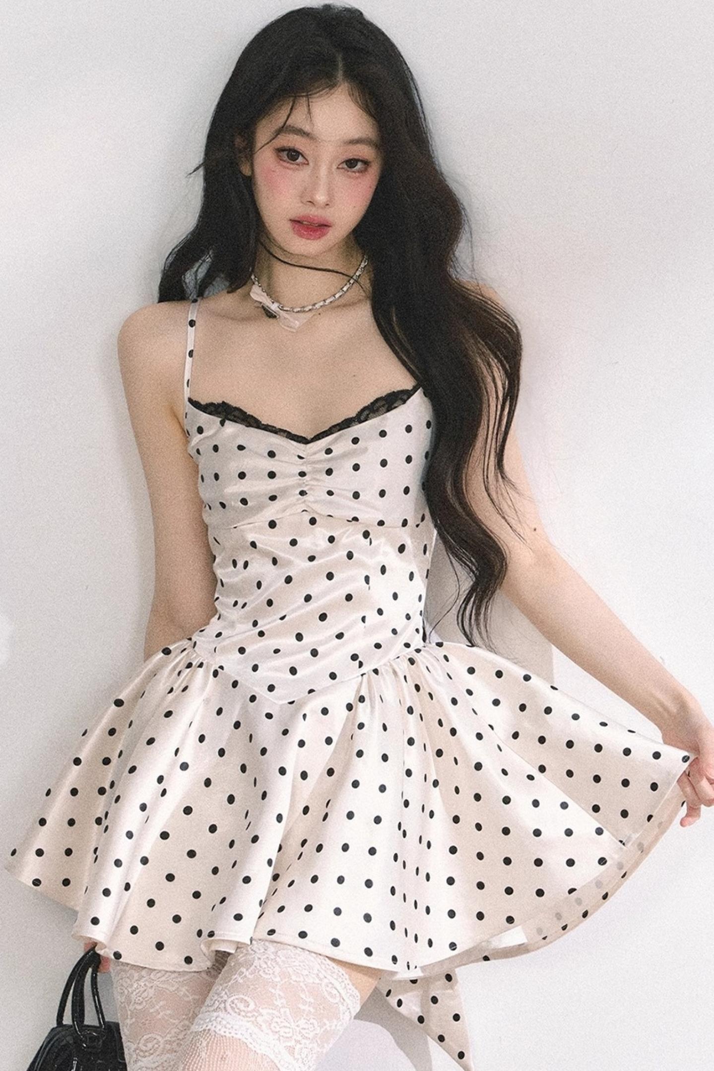 Ruffled Polka Dot Mini Dress