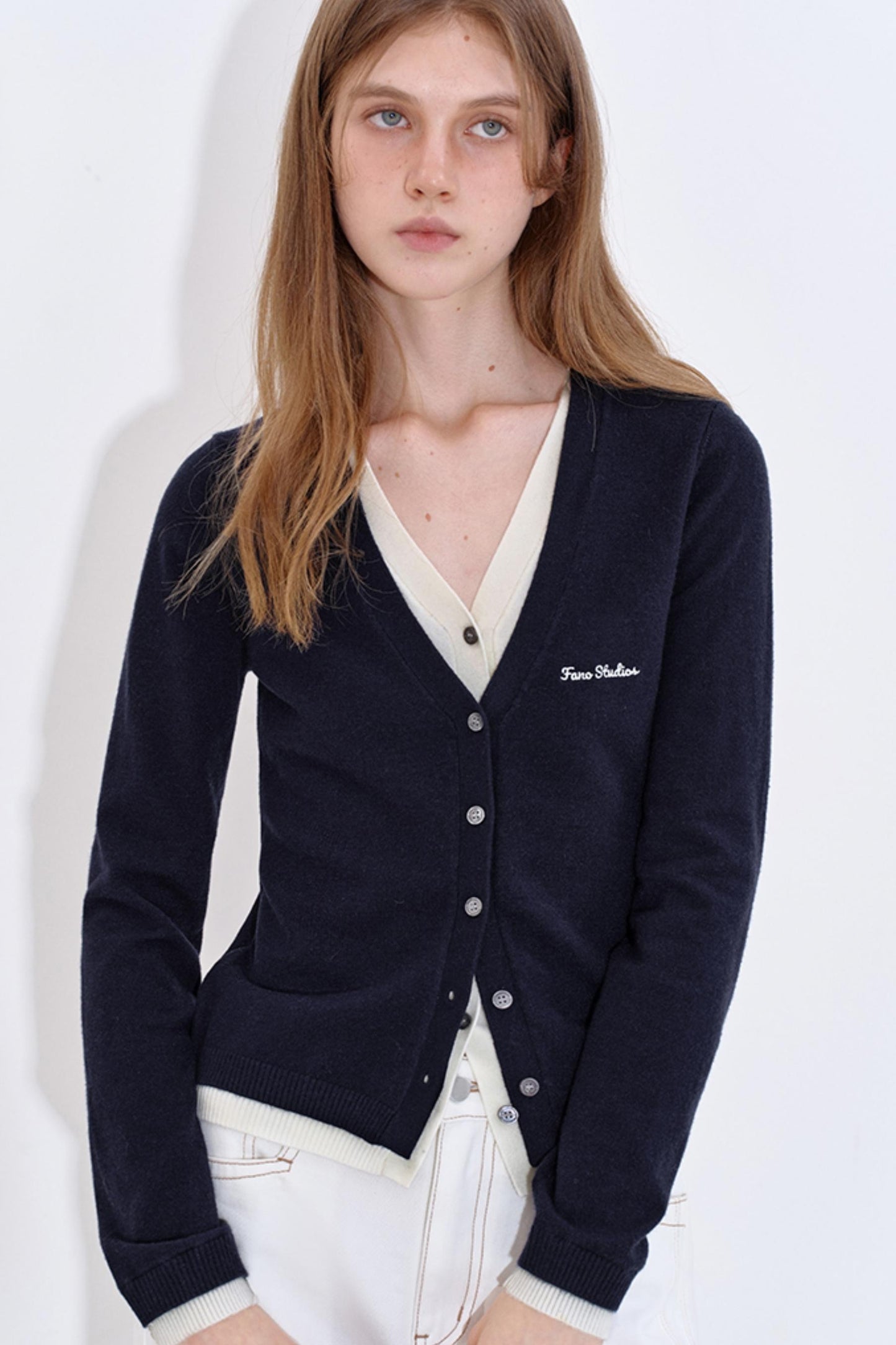 Color-Blocking Knit V-Neck Top