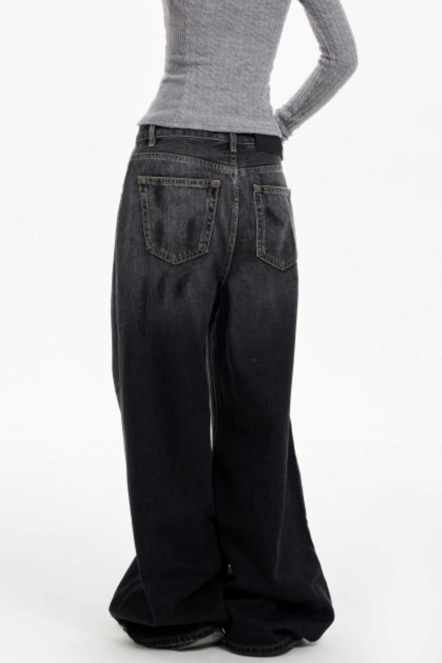 Ink Splash Denim Wide-Leg Pants
